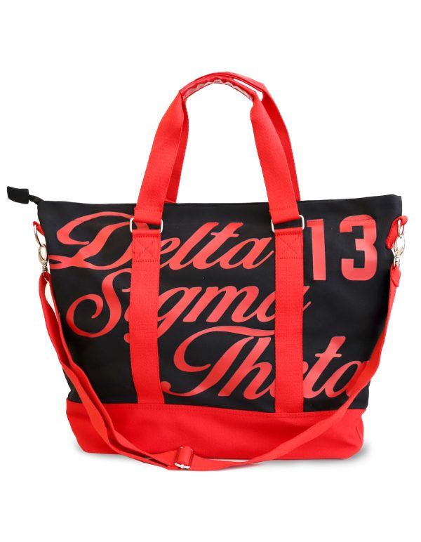 Delta Canvas Script Tote Bag Hot on Sale