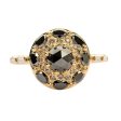 Black Diamond Mandala Engagement Ring - With Baguette Diamond Band Online Sale