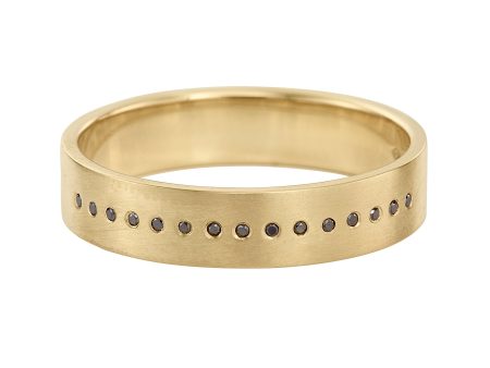 Dice Unisex Black Diamond Wedding Band on Sale