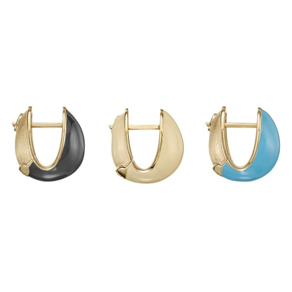 Enamel & 18K Gold Chunky Huggie Earring Online Hot Sale