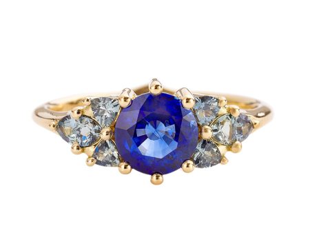 Blue and Teal Sapphire Cluster Ring Discount