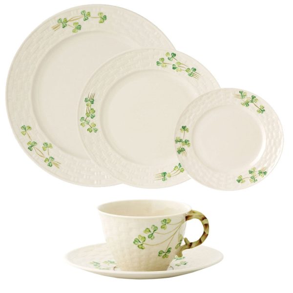 Belleek Classic Shamrock 5 Piece Dining Set Online Hot Sale