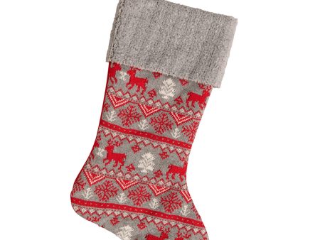 Belleek Living Grey Fairisle Stocking Sale