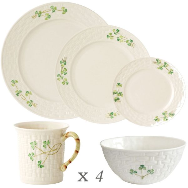 Belleek Classic Shamrock 20 Piece Dining Set Online Hot Sale