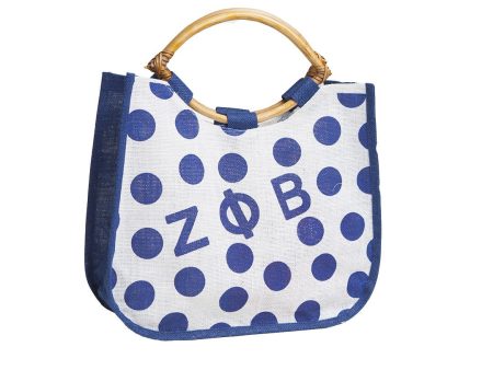 Zeta Polka Dot Jute Bag Discount