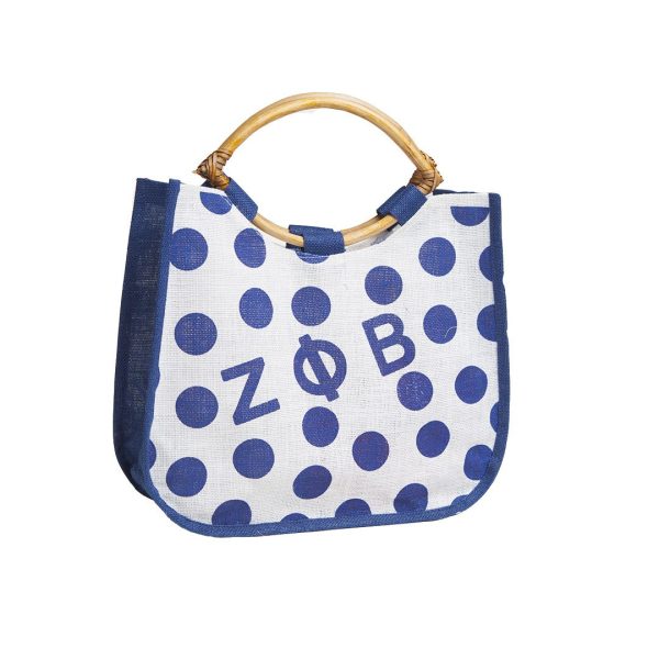 Zeta Polka Dot Jute Bag Discount