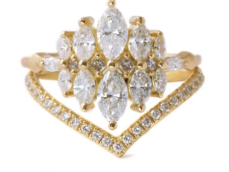 Unusual Engagement Ring Set with Marquise Diamonds Fashion