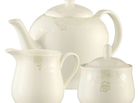 Belleek Living Evermore Teapot, Sugar & Cream Set For Cheap