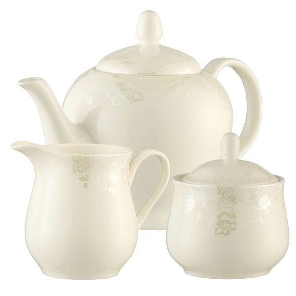 Belleek Living Evermore Teapot, Sugar & Cream Set For Cheap