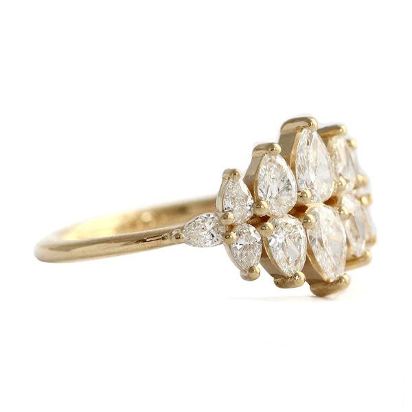 Pear Diamond Cluster Ring - Pear Engagement Ring Online Hot Sale