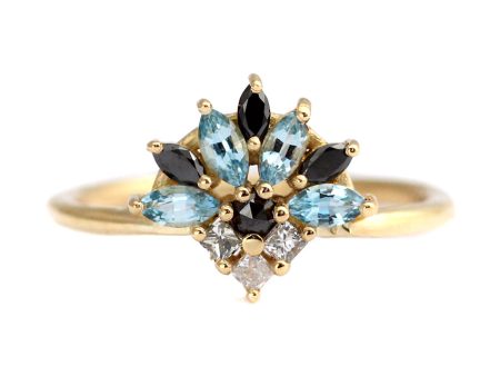 Aquamarine Engagement Ring - Aquamarine And Diamond Cluster Ring Sale