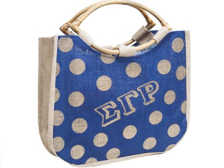 SGRho Polka Dot Jute Bag For Sale