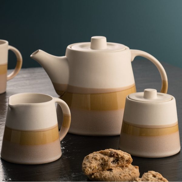 Belleek Living Saffron Teapot, Sugar & Cream Set Hot on Sale