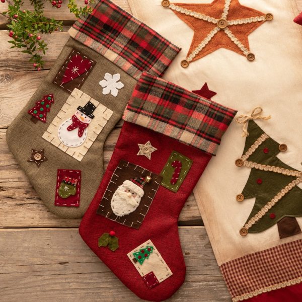 Belleek Living Natural Applique Christmas Stocking Online Sale