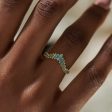 Teal Sapphire Baguette Curved Tiara Ring For Cheap