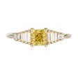 Fancy Yellow Diamond Ring with GIA certified diamond Discount