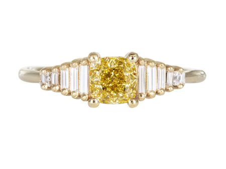 Fancy Yellow Diamond Ring with GIA certified diamond Discount