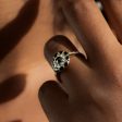 Black Diamond Mandala Engagement Ring - With Baguette Diamond Band Online Sale