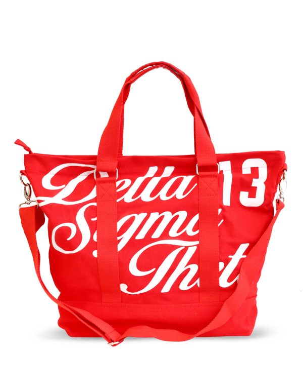 Delta Canvas Script Tote Bag Hot on Sale