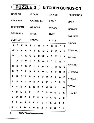 Large Print Word Search Puzzle (Pack of 6) Hot on Sale