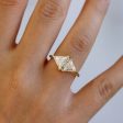 One Carat Trillion Cut Diamond Engagement Ring - Fancy Yellow Rhombus Diamond Ring For Discount