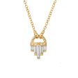 Art Deco Diamond Necklace with Baguette Cut Diamonds - S For Cheap