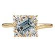 Tilted Sky Blue Sapphire Ring with Diamond Frame Discount