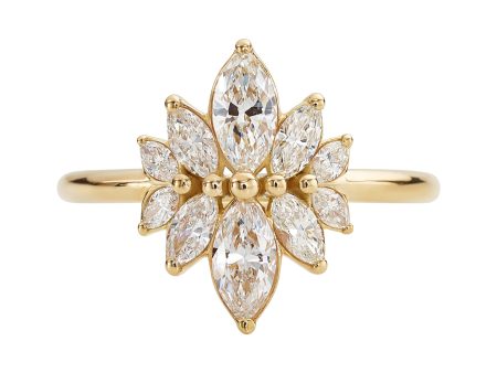 Marquise cut Diamond Cluster Engagement Ring - Flower Diamond Cluster ring Cheap