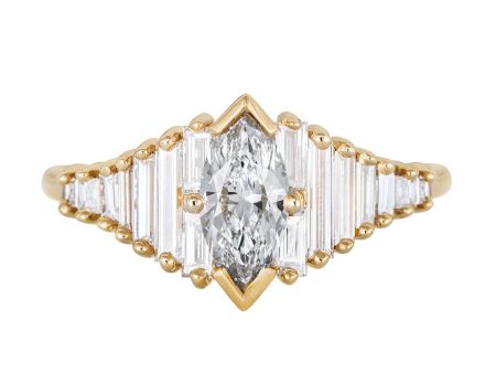 Deco Engagement Ring with Marquise Diamond Cheap