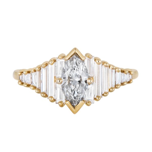 Deco Engagement Ring with Marquise Diamond Cheap