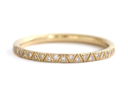 Engraved Diamond Eternity Band - Geometric Pattern Eternity Ring For Cheap