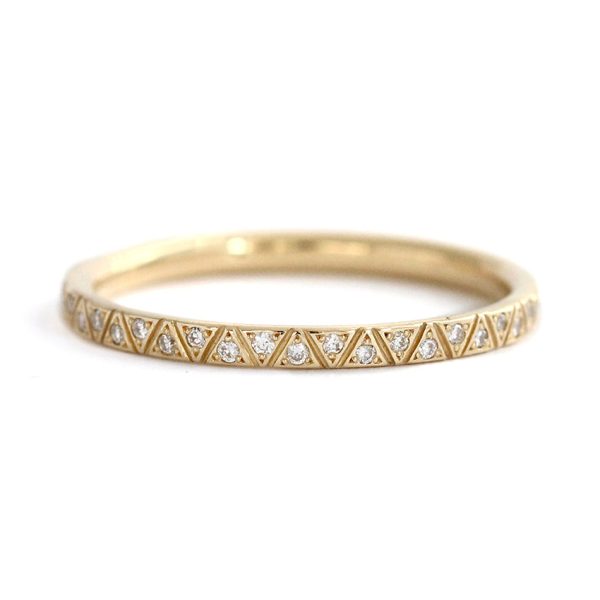 Engraved Diamond Eternity Band - Geometric Pattern Eternity Ring For Cheap