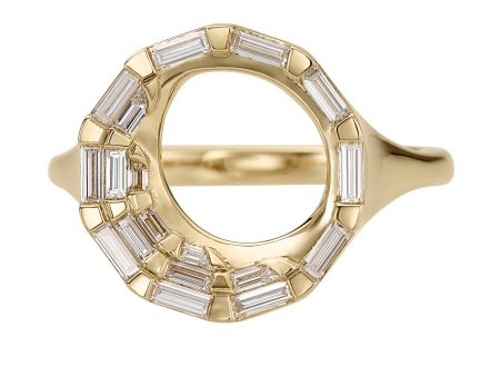 Cirrus Baguette Diamond & Gold Open Circle Ring Cheap