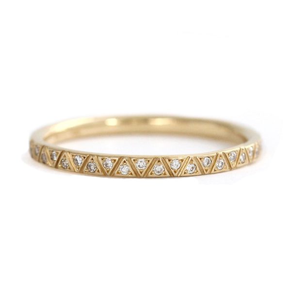 Engraved Diamond Eternity Band - Geometric Pattern Eternity Ring For Cheap