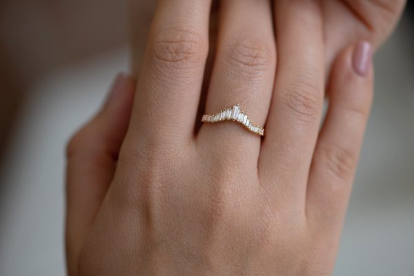 Art Deco Wedding Ring - Tapered Baguette Diamond Ring For Cheap