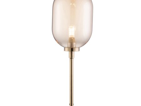 Galway Crystal Amber Glass & Brass Stem Lamp Online Sale