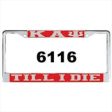 Kappa Till I Die Auto Frame Red Silver Cheap