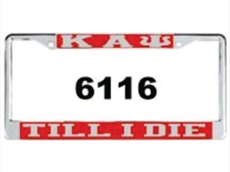 Kappa Till I Die Auto Frame Red Silver Cheap