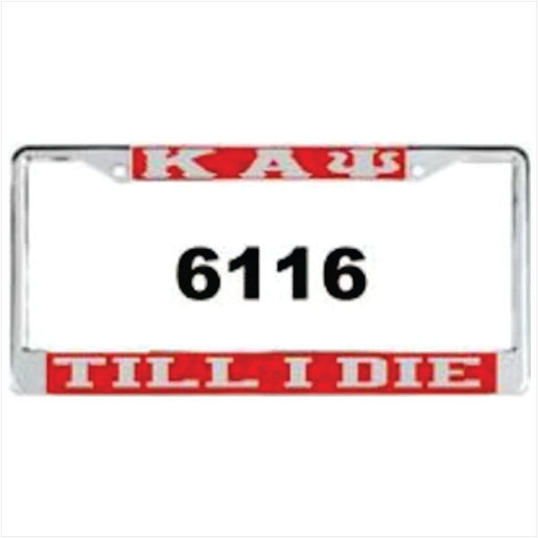 Kappa Till I Die Auto Frame Red Silver Cheap