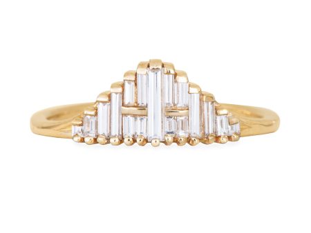 Vintage Style Engagement Ring - Art Deco Baguette Diamond Cluster Ring Online Hot Sale