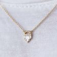 Art Deco Diamond Necklace with Baguette Cut Diamonds - S For Cheap