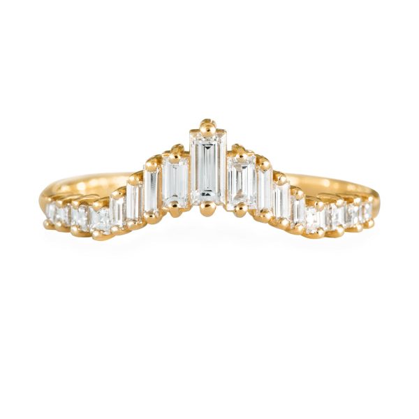 Art Deco Wedding Ring - Tapered Baguette Diamond Ring For Cheap