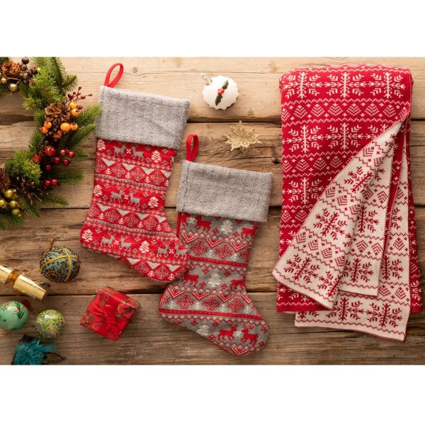 Belleek Living Red Fairisle Stocking Online now