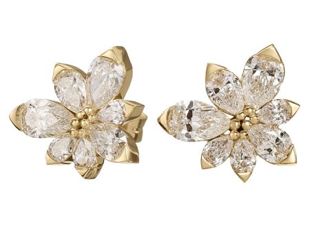 Asymmetric Blossom Stud Earrings For Sale