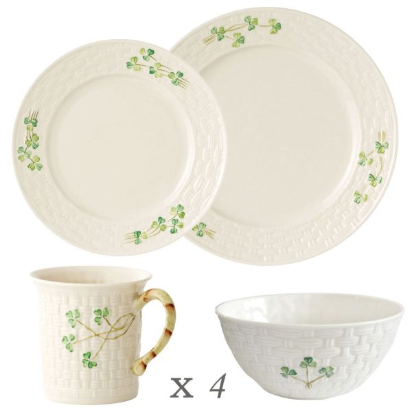 Belleek Classic Shamrock 16 Piece Dining Set Discount