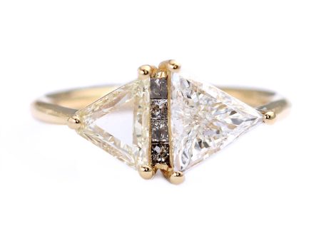 One Carat Trillion Cut Diamond Engagement Ring - Fancy Yellow Rhombus Diamond Ring For Discount