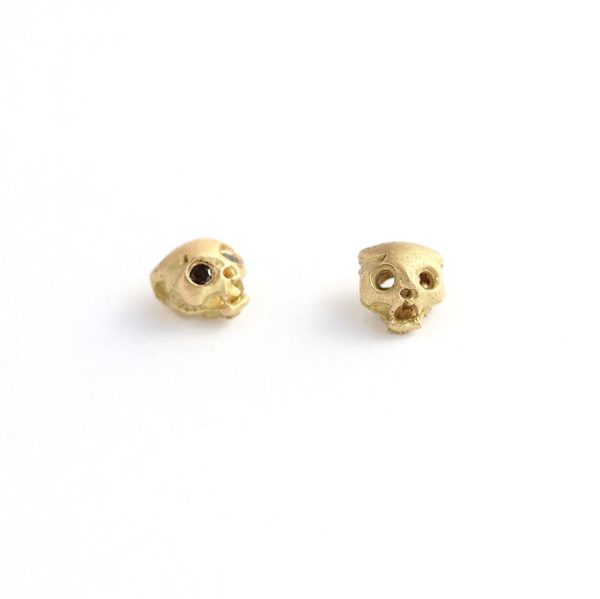 Gold Cat Skull Earrings For Cheap