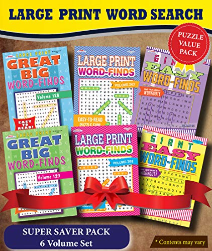 Large Print Word Search Puzzle (Pack of 6) Hot on Sale