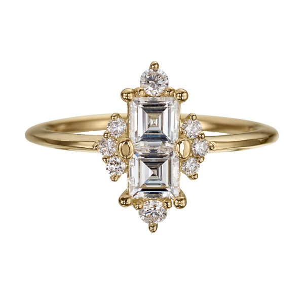 Gilded Mirror Carre Diamond Engagement Ring Discount