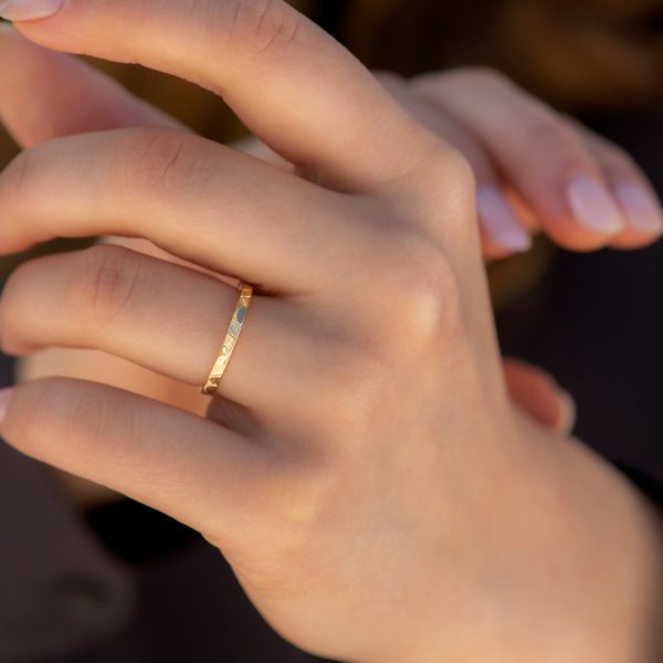 Big Sun and Little Sun - Hand Engraved Wedding Band Set Supply